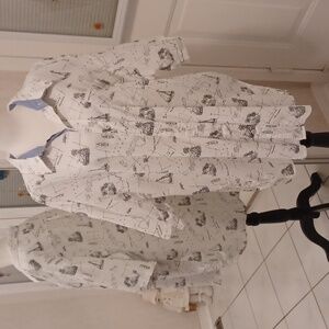 2/$50 White & Blue Hawaiian Shirt - Size 2XL
